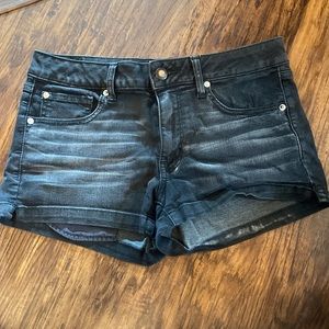 American eagle black jean shorts